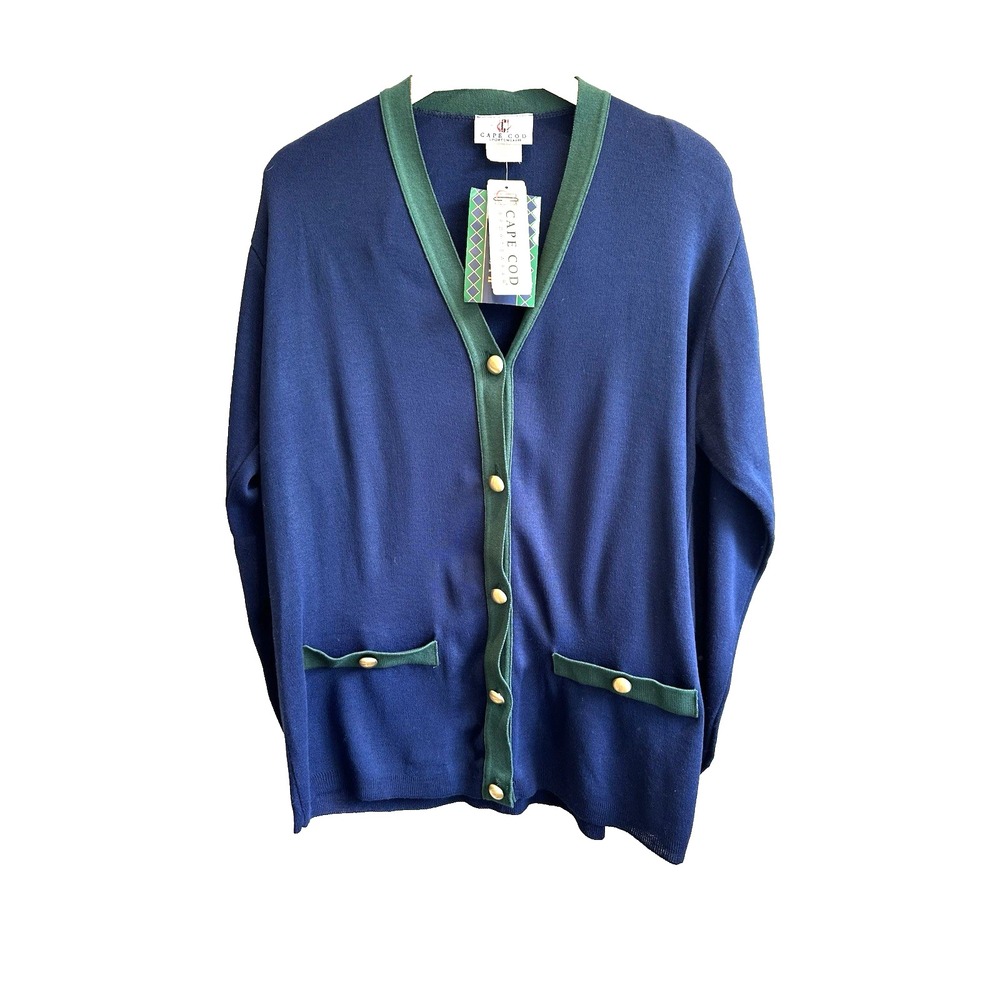 NWT‎ VTG Cape Cod Sportswear Cardigan Sweater Preppy Nautical Size M Made in US